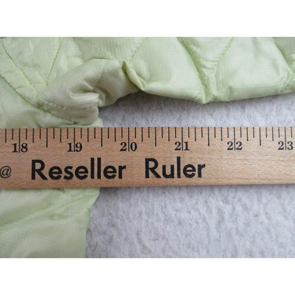 North Face ThermoBall Jacket Womens Medium Light Green Quilted Zip Outdoor Stain - Picture 9 of 13